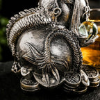 Glass Teapot Set with Infuser Semi Automatic Dragon Tea Set with 6 Small Cups (silver dragon)