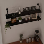 Floating Bookshelf Shelves Industrial Pipe Shelving Pipe Shelf Rustic Black Wall Shelves 36 Inch Farmhouse for Wall Mounted