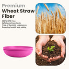 Homienly Wheat Straw Large Salad Bowls, 60 OZ Large Serving Bowls for Kitchen, Camping, Party, Microwave and Dishwasher Safe, Unbreakable Lightweight Big Bowls for Fruit, Salad (Pink)