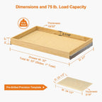 ALINE FURNITURE Pull Out Drawers for Cabinets Birch Wood, 33" W X 21" D Soft Close Slide Out Drawer for Kitchen Cabinets, Pull-out Shelves, Sliding Shelf for Pantry Cabinet Organizer