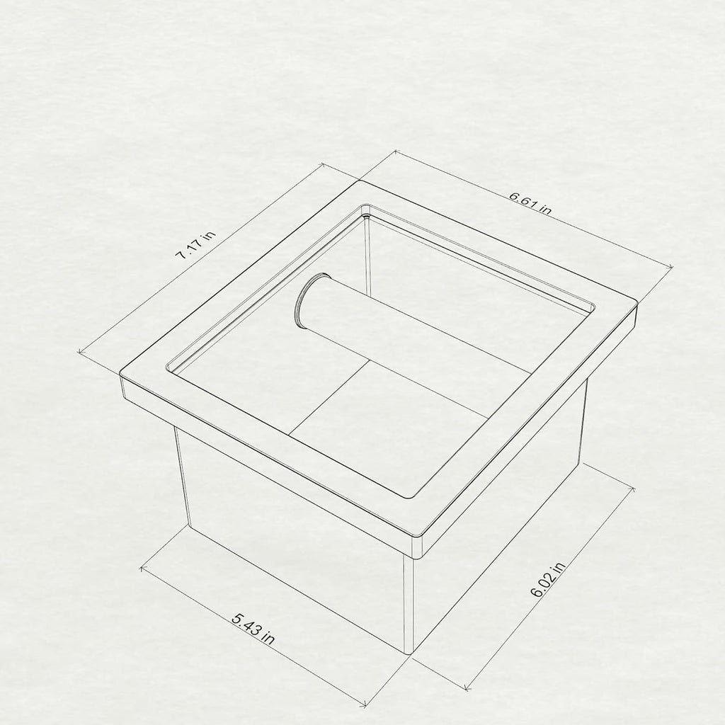 Bottomless Coffee Knock Box, Stainless Steel Espresso Knock Box Chute for Coffee Grounds, Counter Mounted Knock Box, Open Bottom Countertop Knock Box for Commercial Coffee Shop Office Home