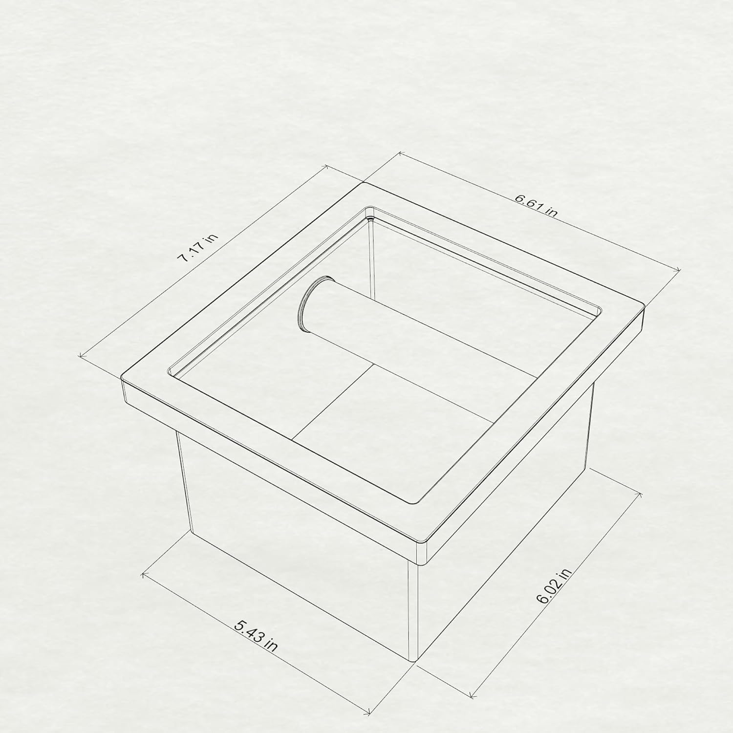 Bottomless Coffee Knock Box, Stainless Steel Espresso Knock Box Chute for Coffee Grounds, Counter Mounted Knock Box, Open Bottom Countertop Knock Box for Commercial Coffee Shop Office Home