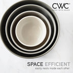 COOK WITH COLOR Prep Bowls with Lids- Wide and Deep Nesting Plastic Small Mixing Bowl Set with Lids, 8 Piece Set - Deep Bowls, Gray