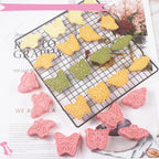 Butterfly Cookie Cutters 8 Pcs Plastic Biscuit Cutter Set 3D Pressable Cake Baking Fondant Embosser Stamps for Party Decoration Pastry Tools (F8)