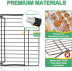 P&P CHEF Cooling Rack Set of 2, 2-Tier Stackable Stainless Steel Wire Racks for Baking Cooking Cooling Roasting, Collapsible & Heavy Duty, Oven Safe & Easy Clean, 15" x 10", Black