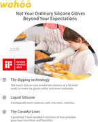 wahoo Professional Liquid Silicone Oven Mitts Gloves, Heat Resistant Gloves for Cooking, Baking, CoralAir Liner, 12 Inch, White, XXL