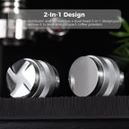 IKAPE Coffee Products, 53mm Coffee Distributor & Hand Tamper, Adjustable Depth Espresso Distributor Fits All 53mm Espresso Portafilter, Compatible with 54MM Breville Bottomless Portafilter (Silver)