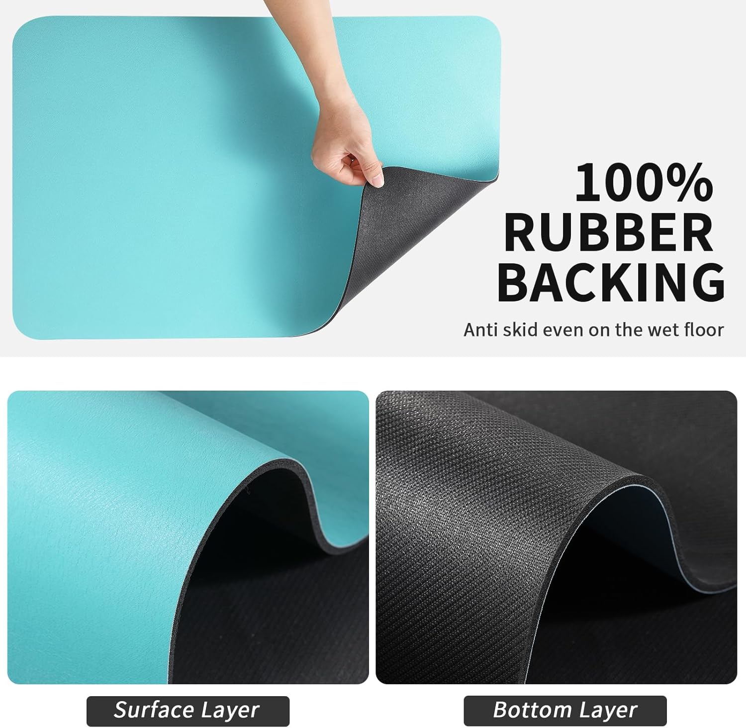 Coffee Mat - Absorbent Hide Stain Rubber Backed Dish Drying Mat for Kitchen Counter - Bar Mats for Countertops Accessories Fit Under Coffee Maker Espresso Machine