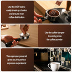 53mm Espresso Tamper Kit, Hard Wood Espresso Tamper Tool & Powder Press Pad & 8-Needles Espresso Stirrers For 53 mm Portafilter