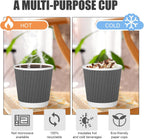 500 Pack Paper Espresso Coffee Cups, 4 oz Disposable Coffee Cups,Corrugated Insulated Ripple Wall, Paper Ripple Cup for Coffee, Hot Chocolate and Hot Tea Drinks -Gray