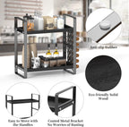 LEMIKKLE Coffee Station Organizer,Compatible with Nespresso Classic Pods 24pcs,Coffee Bar Accessories and Cup Storage Organizer, Wood Counter Shelves for Kitchen, Office, Countertop（Black