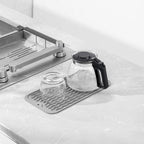 Silicone Dish Drying Mat for Multiple Usage,Easy clean,Eco-friendly,Heat-resistant Silicone Mat for Kitchen Counter or Sink,Refrigerator or Drawer Liner Grey S 12 inches x 6 inches