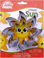 Sun Cookie Cutter Set – Sharp & Stainless Steel Cooking Utensils – A Bright Fit for Sandwiches, Pancakes, Fruits & Crafts – Dishwasher-Safe 3-Piece Bakery Supplies by Sweet Cookie Crumbs