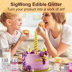 Orange Edible Glitter - 15g Food Grade Luster Dust Powder, Cake Decorating Sprinkle Glimmery Dust for Drinks, Wine, Fondant, Chocolate, Candy, Cookie, Vegan