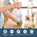 carrotez 9.9" Silicone coffee stirrer, Long Coffee Spoon, Reusable Iced Tea Spoon, Multipurpose Beverage Stirring Spoon - Ivory