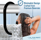 12 Metal Shower Curtain Hooks, Rust-Proof Decorative C-Shaped Curtain Hooks for Bathroom, Black Shower Curtain Rings, Fits Rods Up to 1 Inch (C, Black)