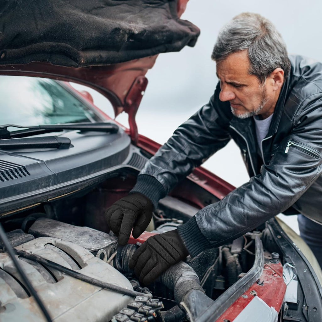 KAYGO Insulated Mechanic Work Gloves,3 Pairs KG127W Winter Thermal Safety Work Gloves for Men and Women, Double Lining,Heavy duty,Improved dexterity,Excellent Grip,Ideal for outdoor jobs,L