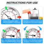MEANLIN MEASURE -30inHG~60Psi Vacuum Pressure Gauge 1/8" NPT 2.5" FACE DIAL, Stainless Steel Liquid Filled Pressure Gauge WOG Water Oil Air Center Back Mount (with 2PCS Snaps)