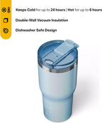 RTIC 30oz Essential Tumbler with Lid, Insulated, Stainless Steel, Metal, Double Wall Vacuum-Insulation, Ceramic Lined, Travel Cup for Iced Coffee, Tea, Hot and Cold Drink, RTIC Ice Glitter