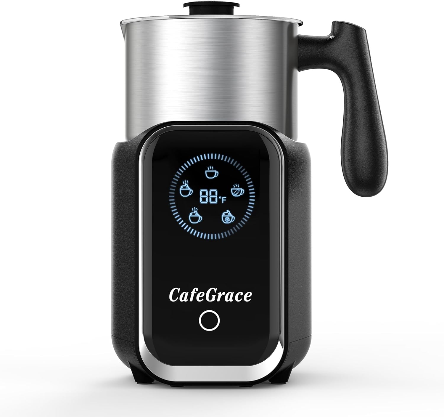 5-in-1 Milk Frother and Steamer, 21 oz Split Milk Frother, Removable Automatic Electric Milk Frother Dishwasher Safe, for Latte, Cappuccino, Hot and Cold Milk Froth, Chocolate Milk