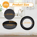 Beasea 6 Inch Tart Pan, 4pcs Small Pie Pans Removable Bottom Mini Tart Pans Non Stick Pie Pan, Loose Bottom Fluted Tart Pan Round Instant Pot Quiche Pan for Oven Baking