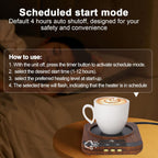 Coffee Mug Warmer, Candle Tank Warmers，Auto Shut Off,9 Temperature Settings and 1-12 Hour Timer to Keep Beverages Like Coffee, Tea, Water, Milk and Cocoa Warm.（Wood）