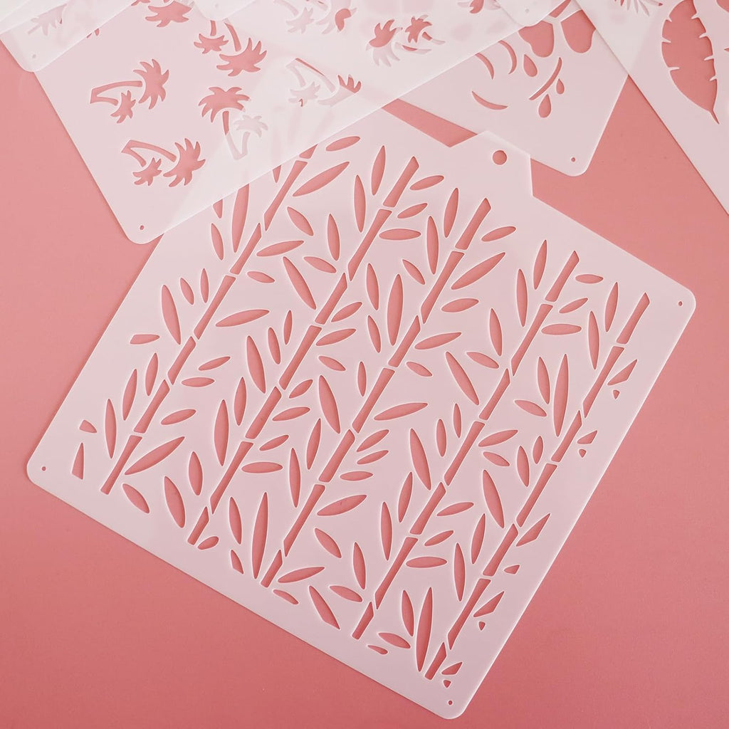 16 Pcs 5.5x5.5in Cookie Stencil Baking Stencils for Royal Icing Cookies, Airbrush Cookies; Sugar Cookie Stencils,Craft Painting Stencil, Stencil Genie Stencils (Leaves)