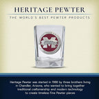 Heritage Pewter Mississippi State University Square Shot Glass | Hand-Sculpted 1.5 Ounce Shot Glass | Intricately Crafted Metal Pewter Alma Mater Inlay