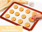 Wildone Baking Sheet with Silicone Mat Set, Set of 6 (3 Sheets + 3 Mats), Stainless Steel Cookie Sheet Baking Pan with Silicone Mat, Non Toxic & Heavy Duty & Easy Clean