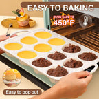 Silicone Muffin Pan, 12 Cups Muffin Tin Baking Mold With Reinforced Stainless Steel Frame Inside, Nonstick Bakeware Cupcake Pan BPA Free, 2PCS