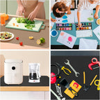 KVK Silicone Mat for Kitchen Counter with Raised Edge 43.3×25.6in - Extra Large Silicone Mat Heat Resistant Non Slip - Universal Painting Craft Resin Mat Countertop Protector, Pastel Blue