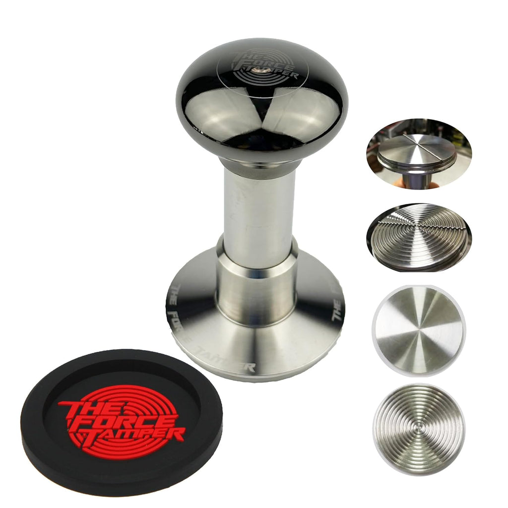 The Force Tamper Automatic Impact Adjustable Constant Pressure and Autoleveling Coffee Tamper Black Mirror Jellyfish AL Handle Set Pro (Duo-Distribute Set, 53.00mm)