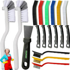 12Pcs Crevice Cleaning Brush Set, Multifunctional Hard Bristle Cleaning Product with Scraper, Designed specifically for Cleaning Narrow Spaces, Suitable for Toilets, faucets, Kitchens, Grouting