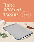 Caraway Non-Stick Ceramic Baking Sheet - Naturally Slick Ceramic Coating - Non-Toxic, PTFE & PFOA Free - Perfect for Baking, Roasting, and More - Large (18" x 13") - Slate