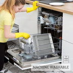 Silverware Tray with Lid, Utensil Holder for Kitchen Counter Plastic Flatware Organizers and Storage holder 5 Compartments Grey