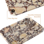 Calacatta Marble Vanity Trays, Marble Bathroom Tray Countertop, Luxury Decorative Dresser Organizer, Purple&White Natural Stone Serving Tray for Kitchen, Perfume, Jewelry Holder Storage