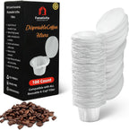 100 Count Fanativita K Cup Filters Disposable with Genius Lid Design, Fit All Reusable K Cups for Keurig (White)