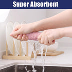 Homaxy Microfiber Waffle Weave Kitchen Dish Cloths, 12 x 12 Inch Ultra Absorbent and Solid Color Dish Towels for Kitchen Fast Drying Dishcloth for Washing Dishes, 6 Pack, Pink