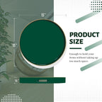 MAONAME Dark Green Decorative Tray, 13" Round Serving Tray with Handles, Plastic Trays for Coffee Table, Modern Ottoman Trays for Living Room, Bedroom