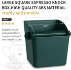 Large Square Knock Box Shock-absorbent Knock Box Espresso with Removable Knock Bar and Non-Slip Base Espresso Accessories for Home/Office (Large Green Knock Box)