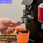 5 Inch Coffee Knock Box Shock-Absorbent Durable Barista Style Knock Box With Removable Knock Bar and Non-Slip Base Gift (S-Orange)