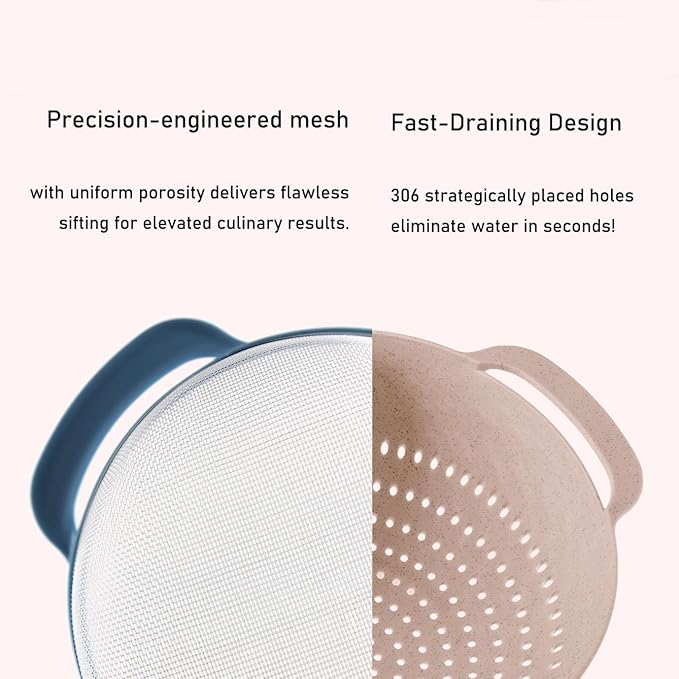 Plastic Mixing Bowls Set 8/10 PCS with Measuring Spoon, Colorful Serving Bowls for Kitchen, Ideal for Baking, Prepping, Nesting Bowls for Space Saving Storage (Soft Breeze)