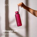 KIVY Slim Water Bottle 22oz [Lightweight & Shatterproof] - Small Drinking Waterbottle - Red Bottle Without Straw for School, Sport & Travel - Drinking Bottle Dishwasher Safe, BPA Free