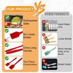 Silicone Basting Brush 2 Pcs Pastry Brush for Oil, BBQ, Grill, Sauce Baking Cooking, Dishwasher Safe (Black)