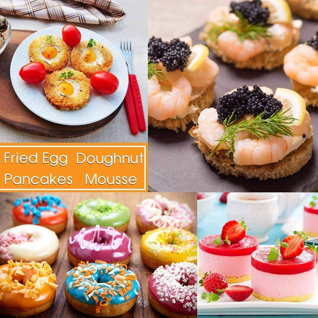 HULISEN Biscuit Cutter Set (3 Pieces/Set), Stainless Steel Round Cookies Cutter with Handle, Professional Baking Dough Tools, Gift Package