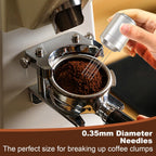 WDT Espresso Distribution Tools Espresso Stirrer Tool WDT Coffee Distributor for Barista Espresso Machine Accessories 9*0.35mm Espresso Grounds Stirrer with Extra 9 Replaceable Needles,Silver