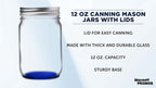 DISCOUNT PROMOS 10 Decorating Mason Jars Set, 12 oz. - Canning, Aluminum Lid - Blue