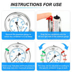 MEANLIN MEASURE 0~4000Psi Stainless Steel Liquid Filled Pressure Gauge 2.5" FACE DIAL 1/4" NPT for WOG Water Oil Air Lower Mount with Stainless Steel Hex Bushing and Snaps