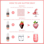 Edible Glitter Spray - 3/4oz Luster Dust Edible Food Grade Glitter Shimmer Dust Powder for Cocktails, Drinks, Cake Decorating - Metallic Food Coloring Powder for Wine, Candy, Cookie, Icing (Pink)