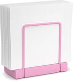 Wican Napkin Holder for Table, Pink Kitchen Accessories Appliances for Table Farmhouse Cocktail Picnic Rustic Bamboo Iron Wood Holders for All Dining Room Decor Pink